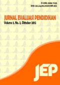 Jurnal evaluasi pendidikan Vol. 3, No. 2, Oktober 2012
