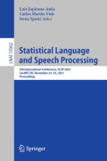 Statistical language and Speech Processing